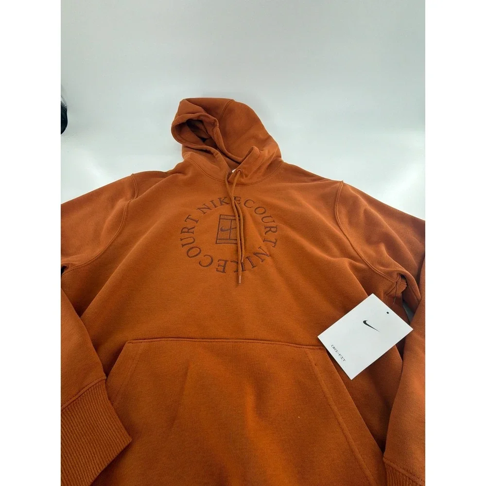 Nike Court Heritage Men's Hoodie Dark Russet Cinnamon HM6759-246 Mens Size M NWT
